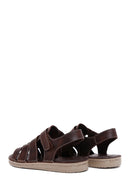 Men's Brown Leather Casual Sandals | Derimod