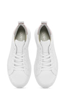 Kadın Beyaz Bağcıklı Deri Sneaker | Derimod