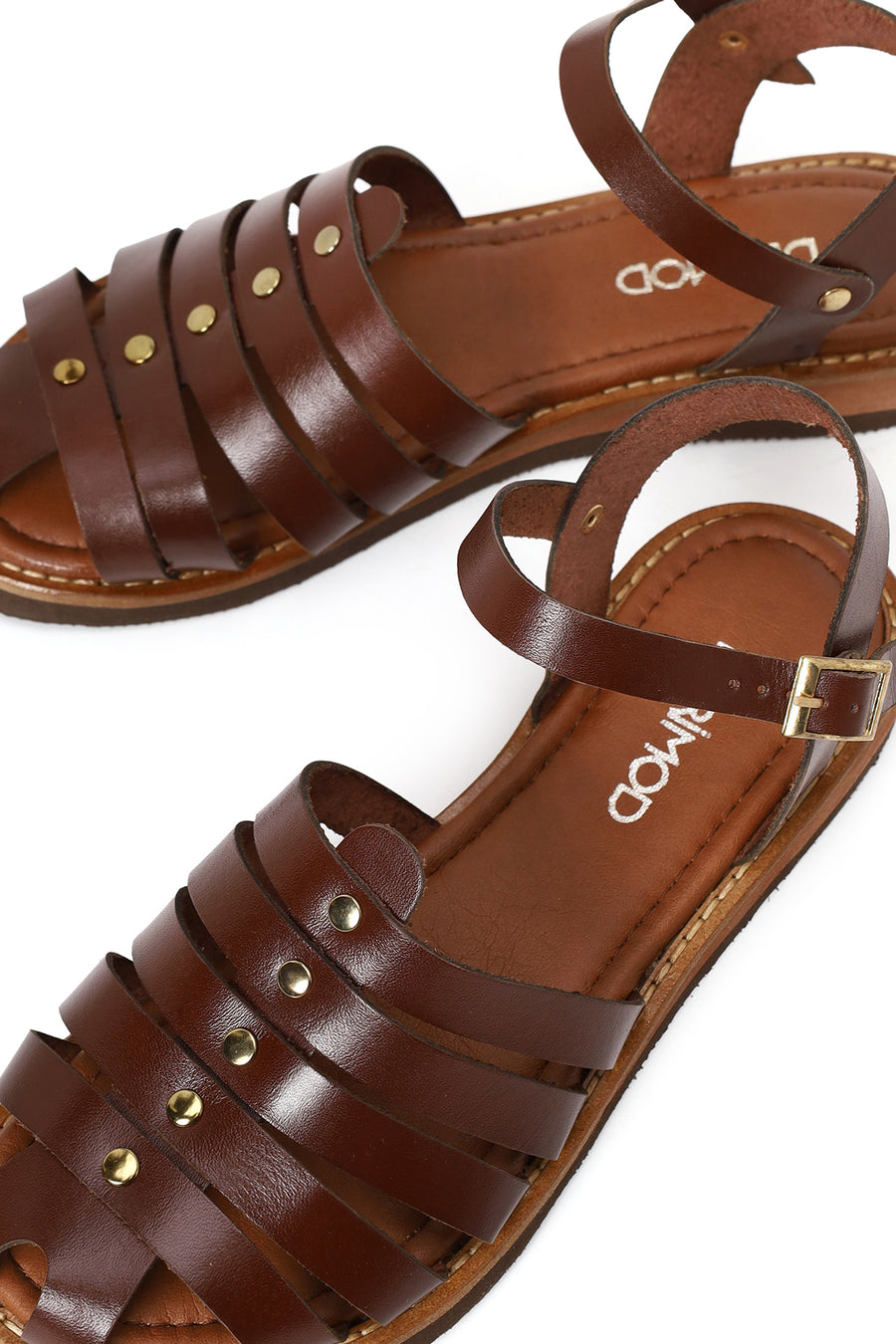 Woman Brown Buckled Leather Bodrum Sandal