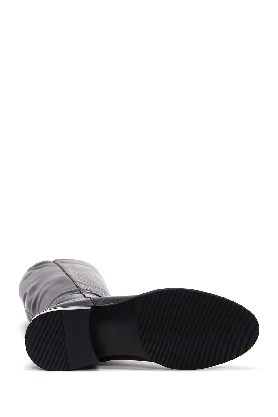 Women's Black Zippered Leather Boots