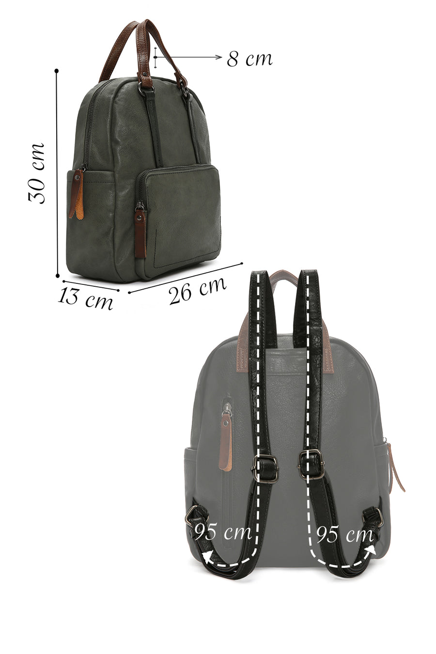 Women's Khaki Casual Backpack