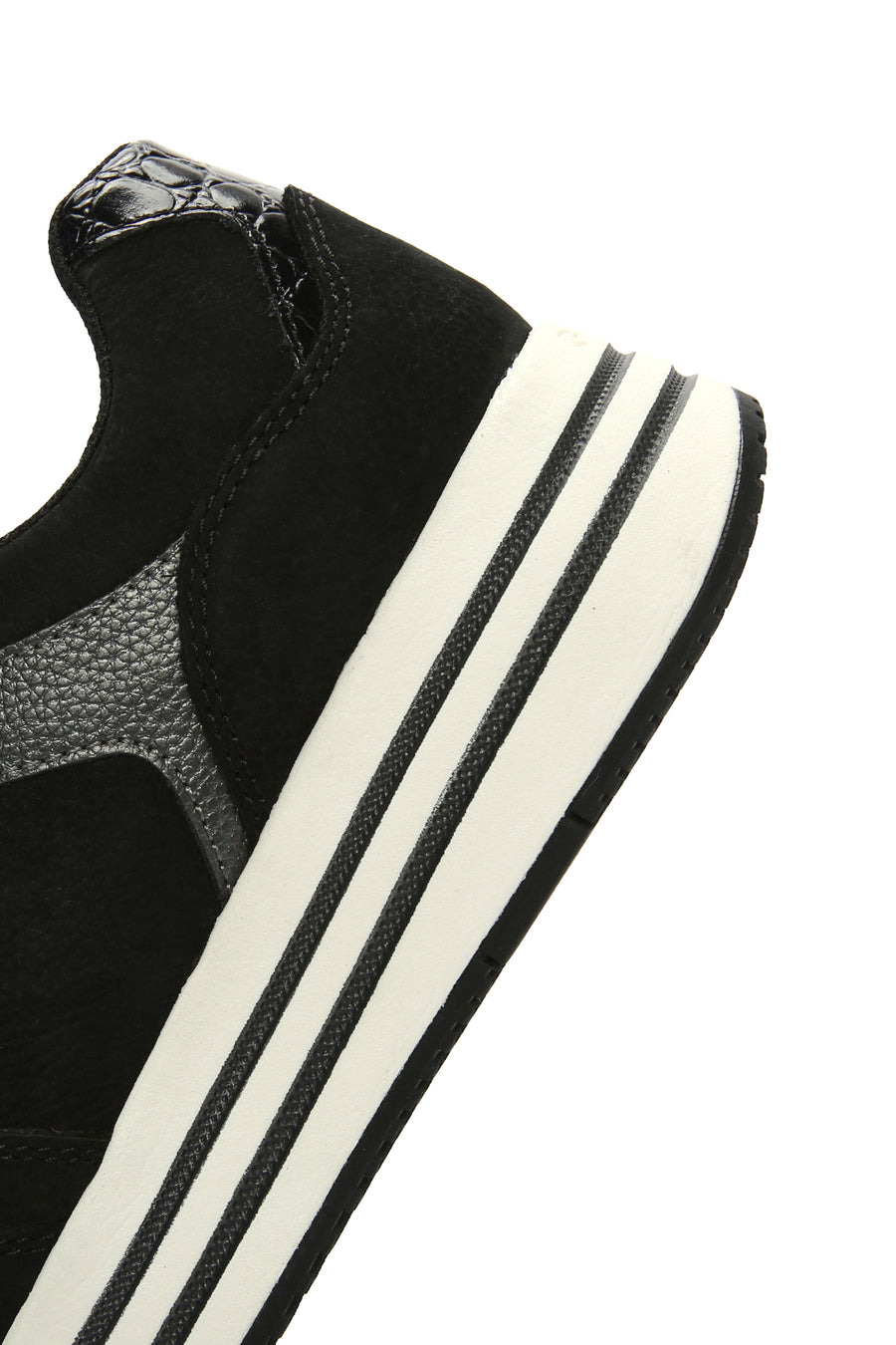 Geox Kadın Siyah Kency Kalın Tabanlı Bağcıklı Deri Sneaker