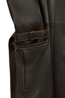 Belinda Woman Black Vintage Leather Trench Coat | Derimod