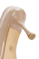 Women's Beige Thin Heeled Patent Leather Stiletto | Derimod