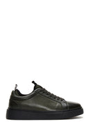 Men's Green Leather Thick Soled Sneaker | Derimod