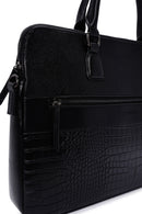 Men's Black Long Strap Leather Briefcase | Derimod