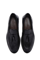 Men's Black Leather Tasseled Classic Loafer | Derimod