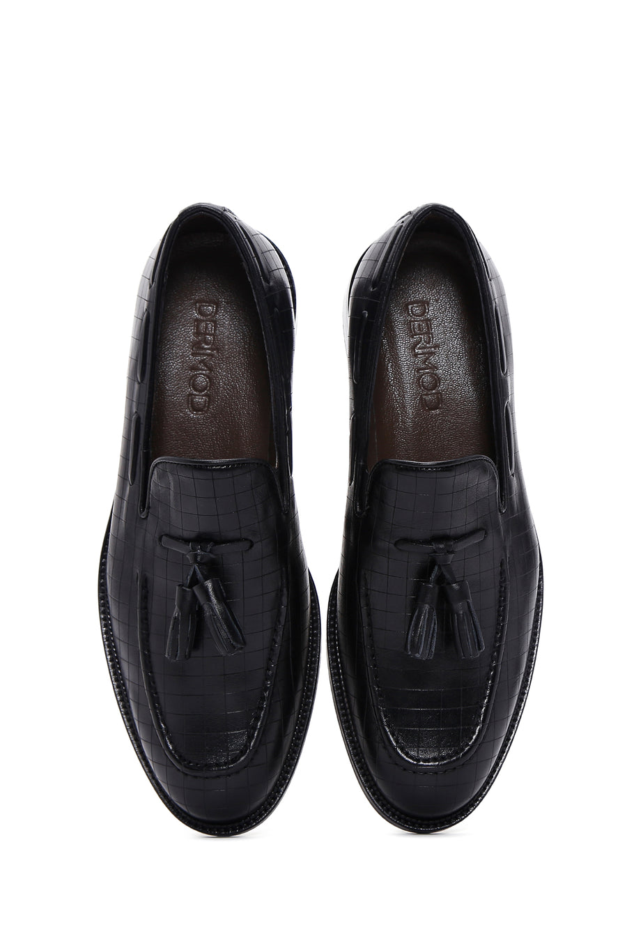 Erkek Siyah Deri Püsküllü Klasik Loafer