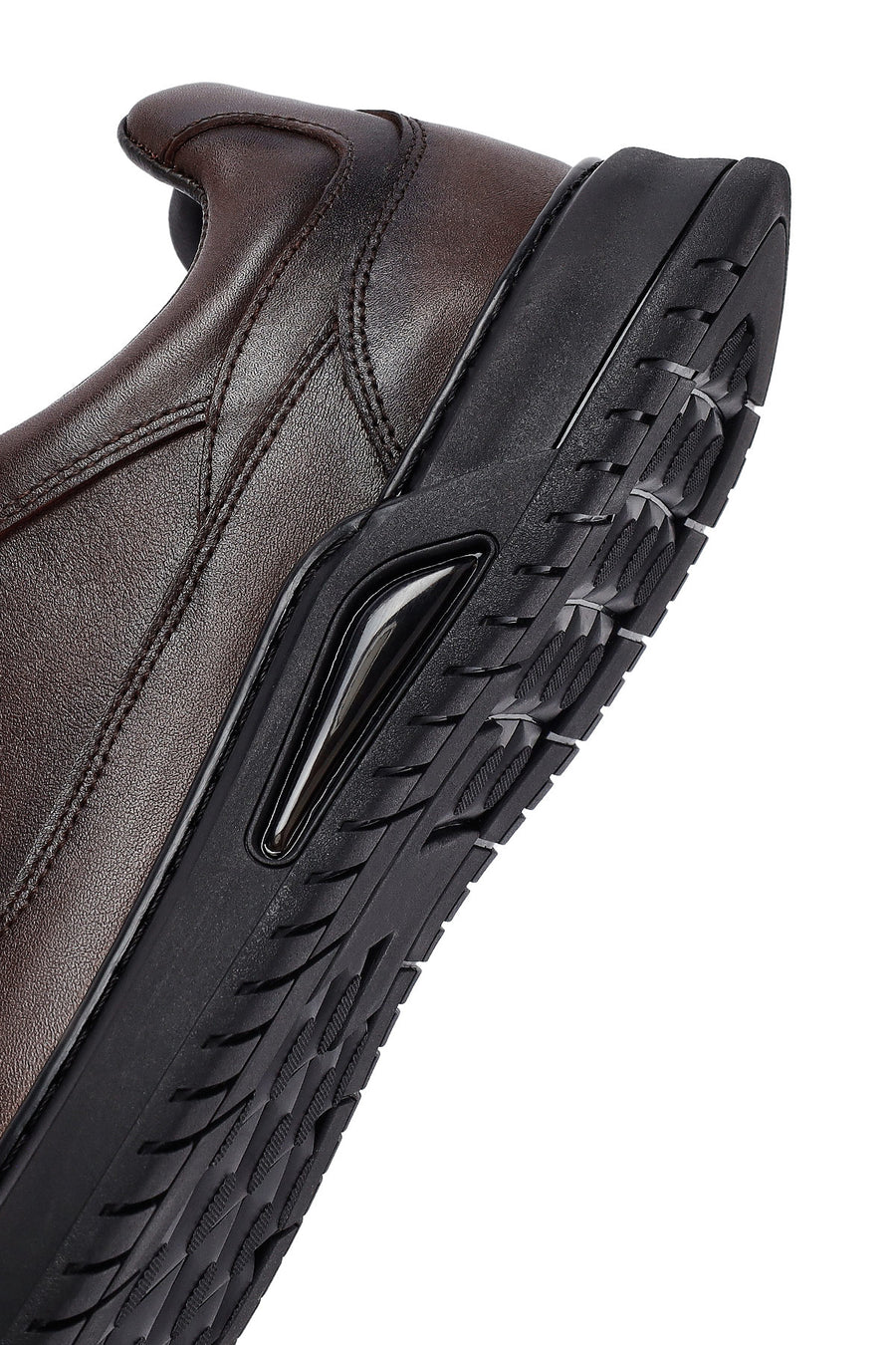 Erkek Kahverengi Bağcıklı Deri Casual Sneaker