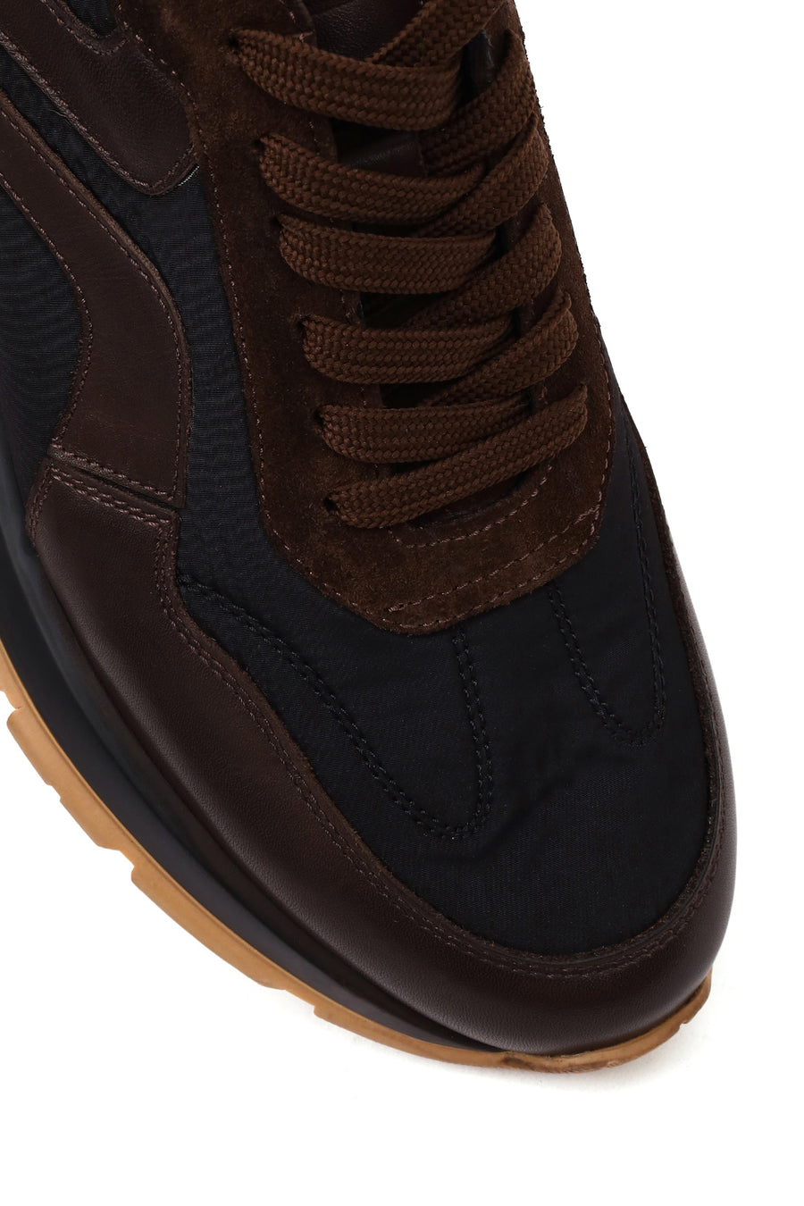 Erkek Siyah Bağcıklı Deri Sneaker