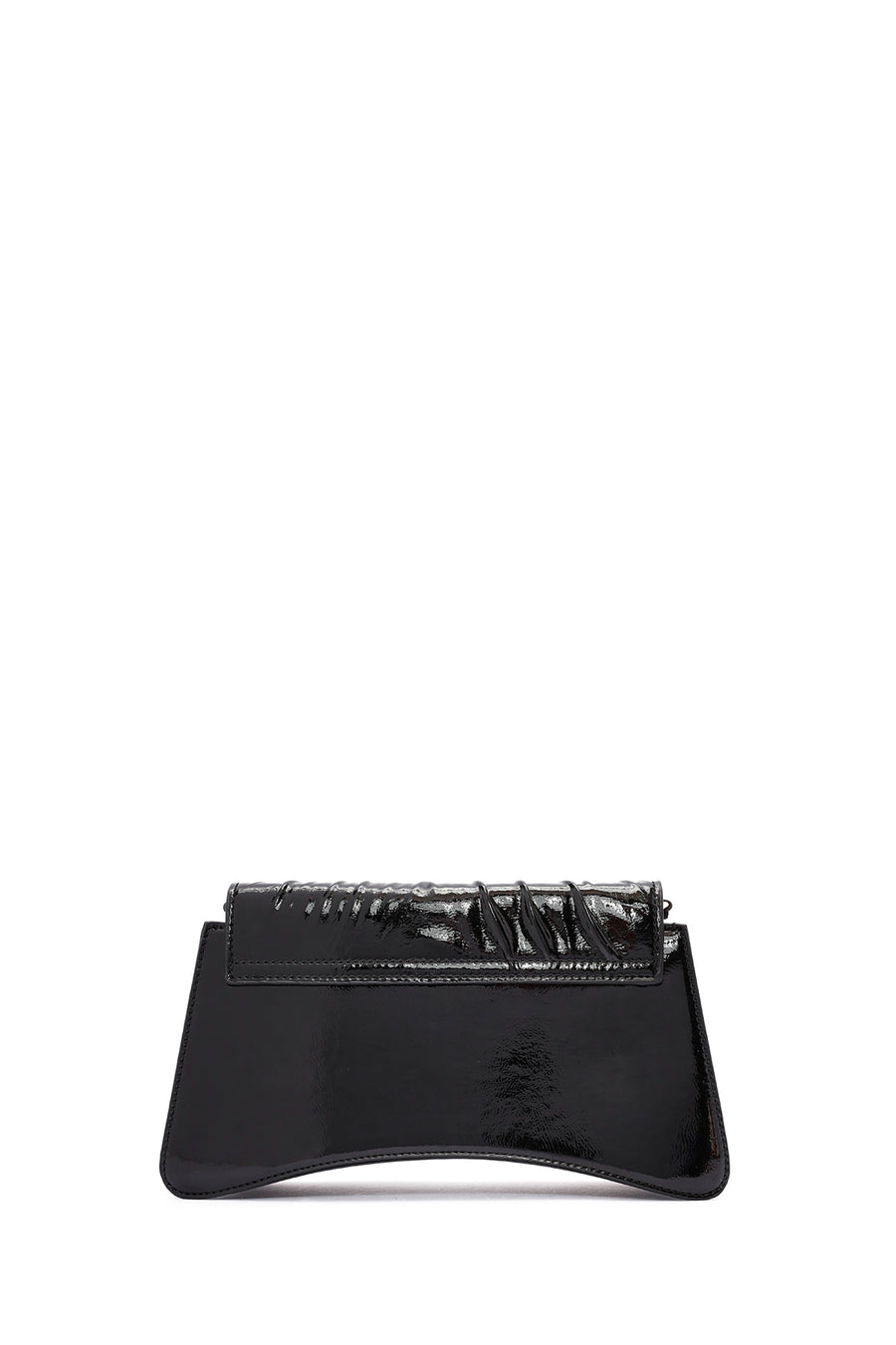 Women's Black Chain Strap Patent Leather Shoulder Bag