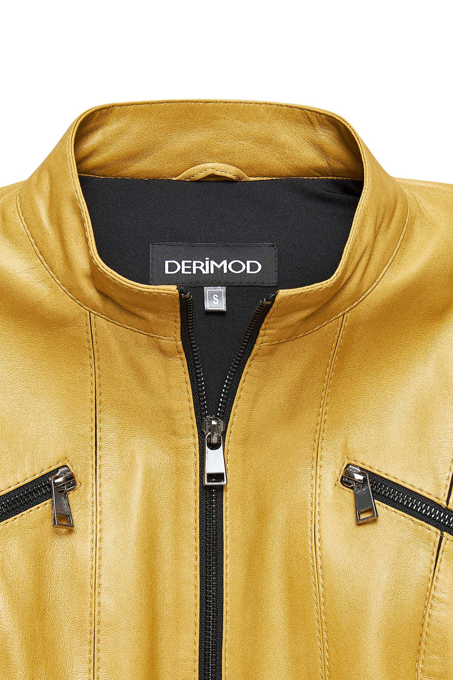 Linda Women's Yellow Short Leather Jacket