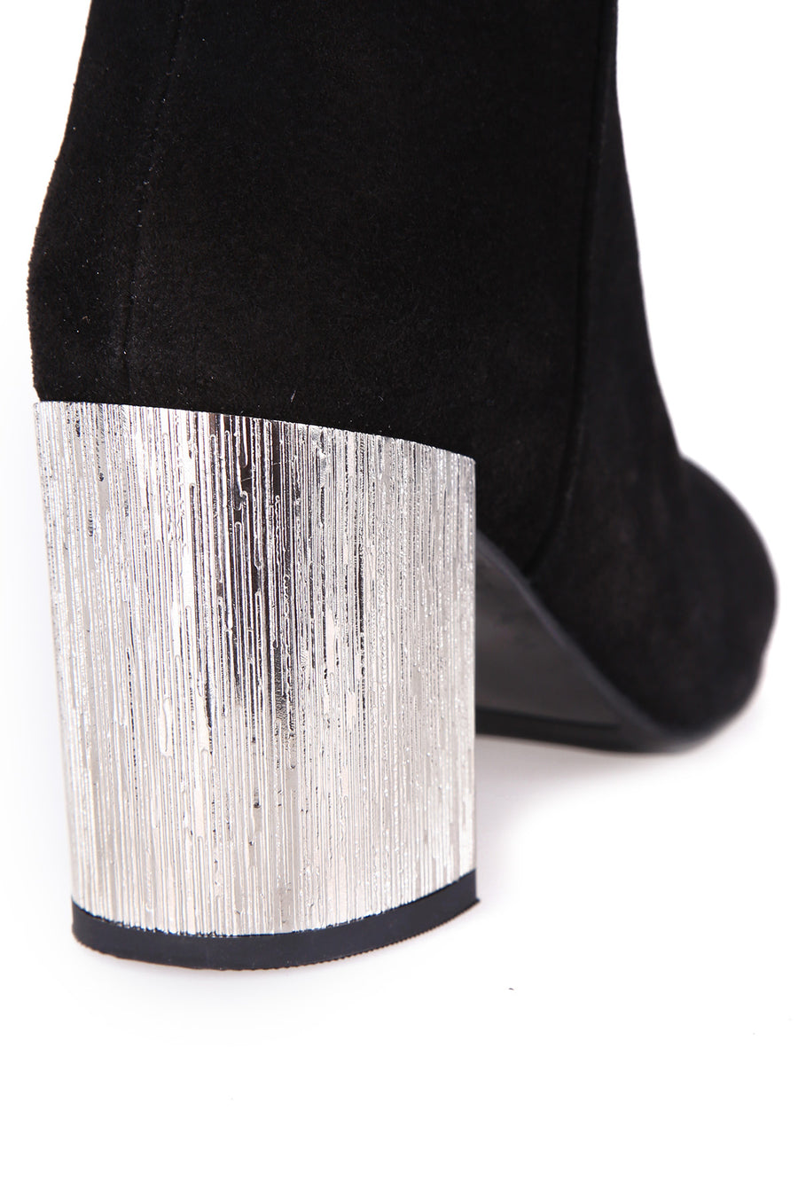 Silver Heeled Women's Suede Boots