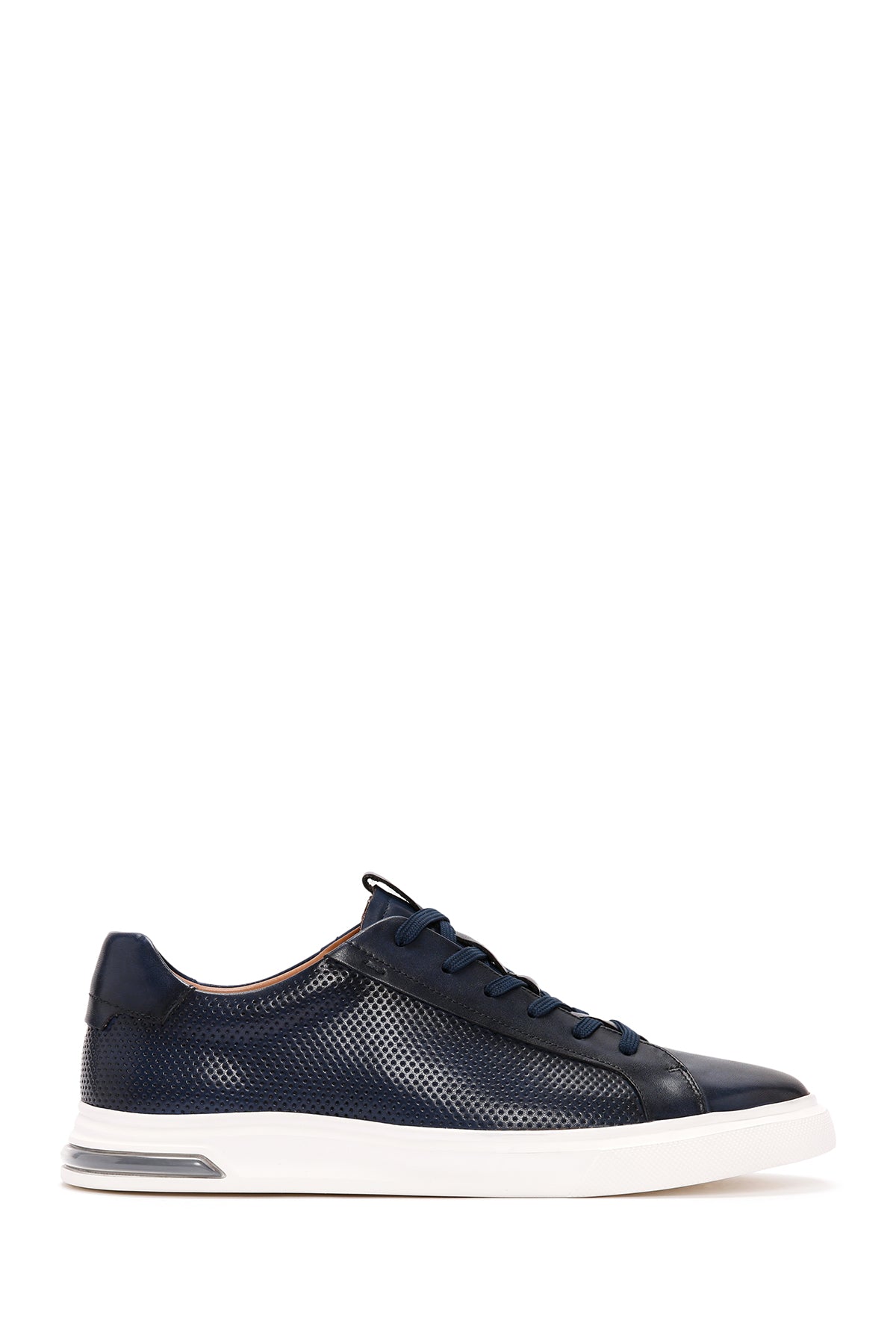 Men's Navy Blue Lace-up Thick-Sole Leather Sneaker 26SFD690518 | Derimod