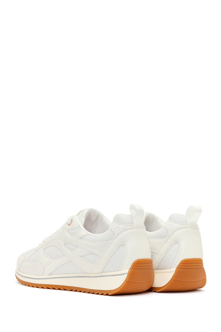 Women's White Lace-Up Sneaker