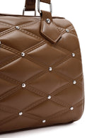 Women's Mink Long Strap Accessory Quilted Patterned Handbag | Derimod