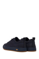 Male Navy Lace-up Nubuck Leather Sneaker | Derimod