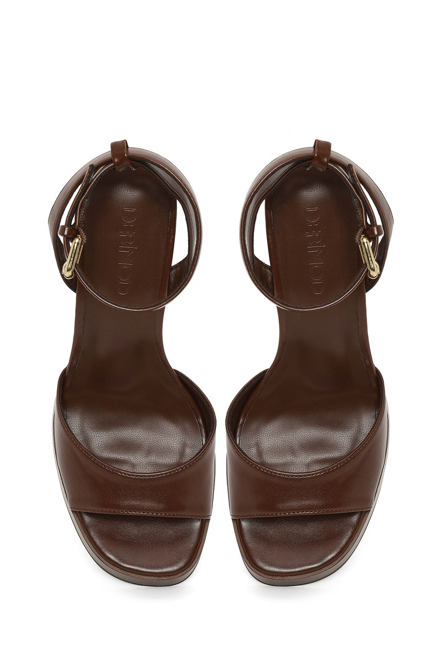 Woman Brown Platform Chunky High-Heeled Sandals