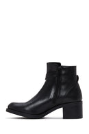 Women's Black Buckle Heeled Boots | Derimod