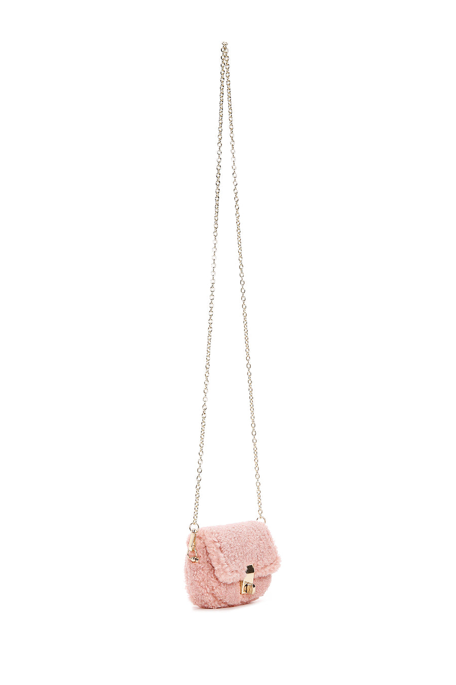 Kadın Pembe Peluş Mini Çapraz Çanta
