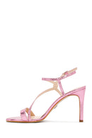 Women's Pink Ankle Strap Thin Heel Sandals | Derimod