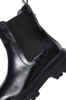 Women's Black Leather Thick Soled Chelsea Boots | Derimod