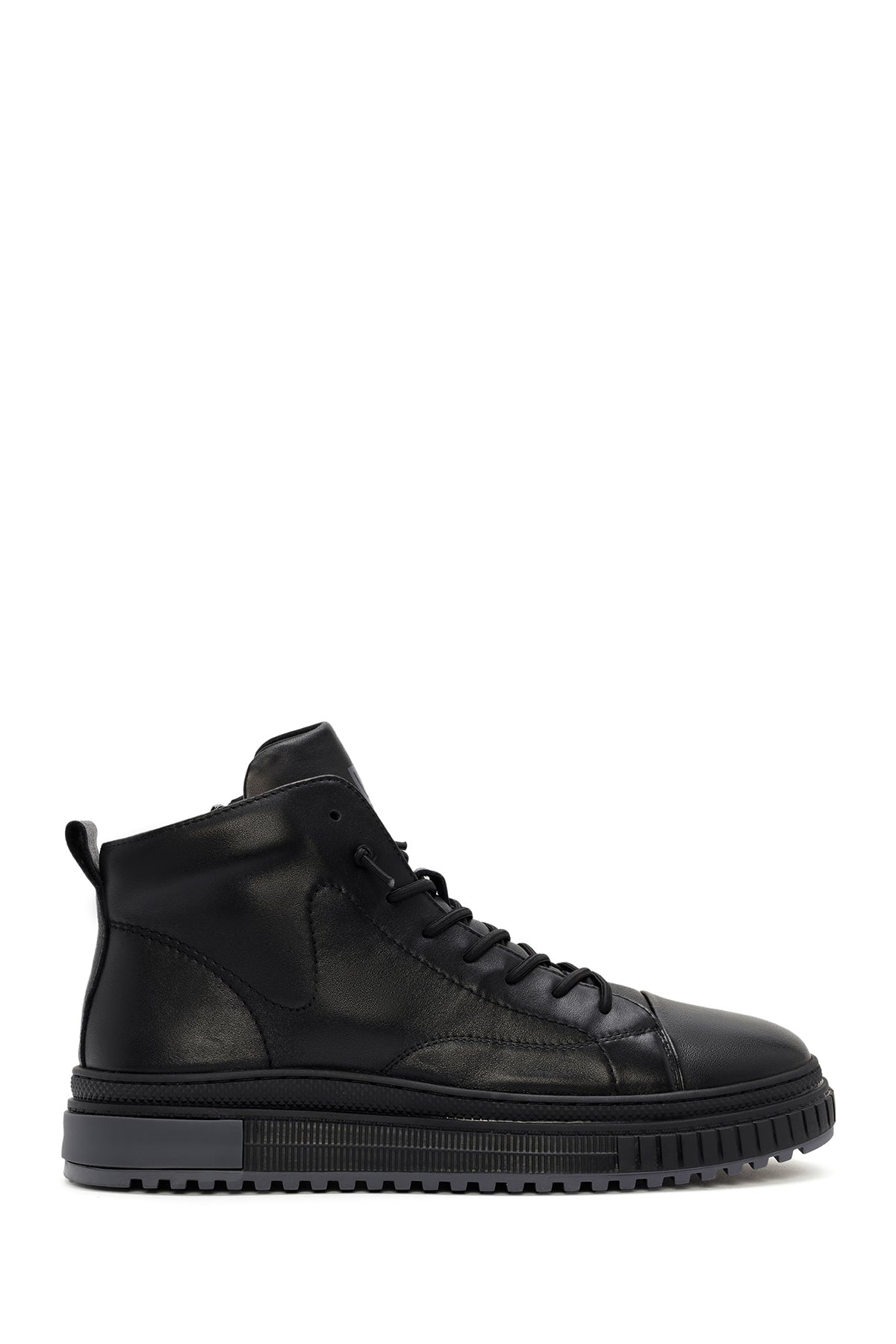 Men's Black Zippered Leather Sports Boots 25WFD692918 | Derimod