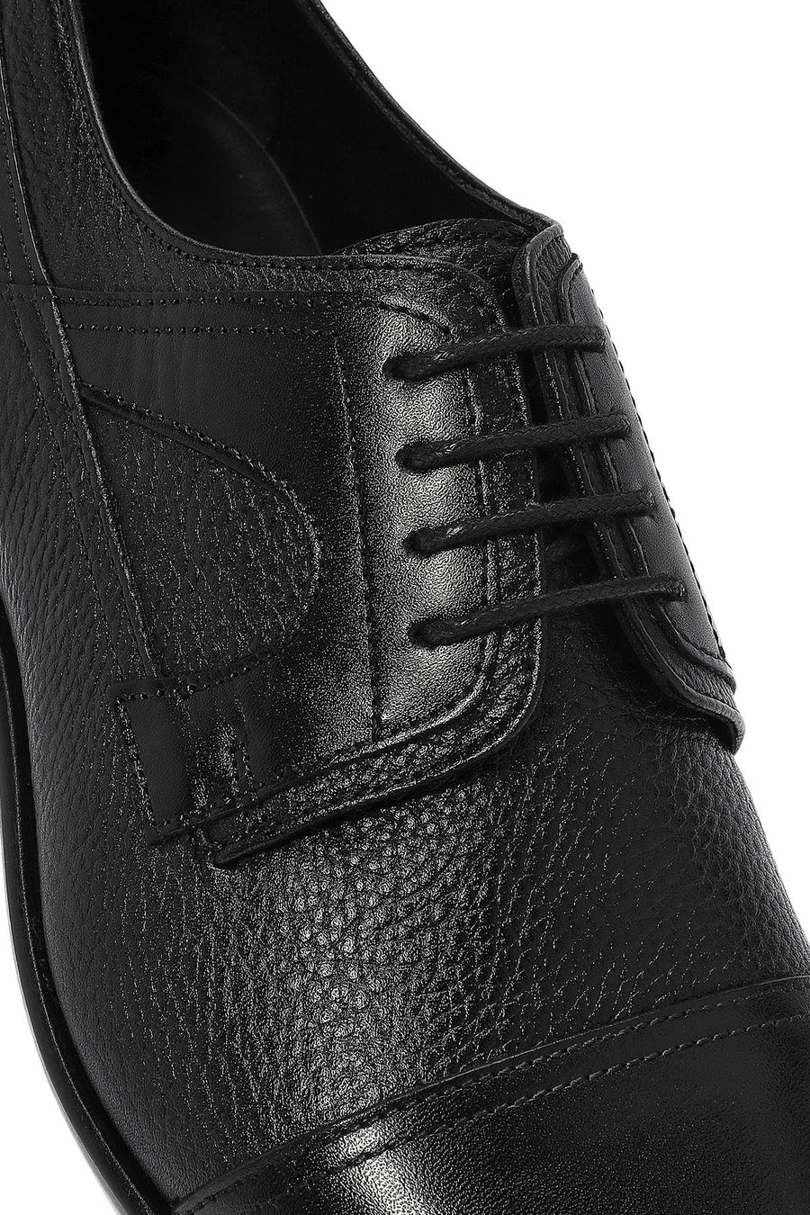 Men's Black Laced Leather Classic Shoes