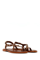 Woman Brown Embellished Flip-Flop Sandals | Derimod