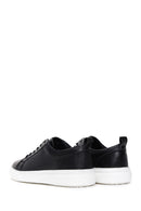 Men's Black Leather Printed Sneaker | Derimod