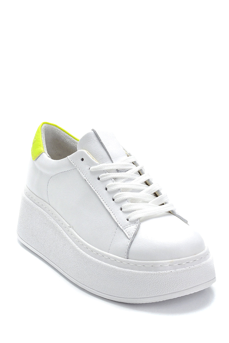 Women's Leather High-Sole Sneaker
