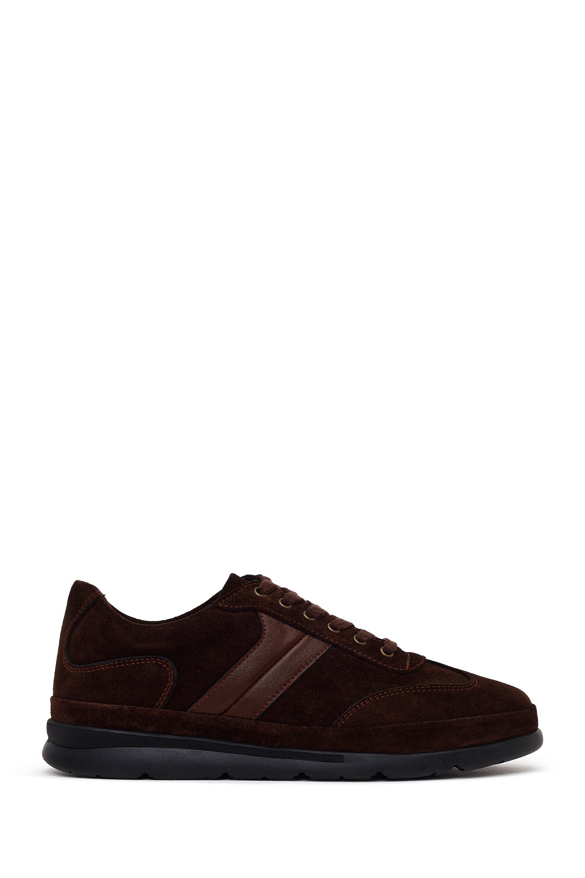 Erkek Kahverengi Bağcıklı Süet Deri Sneaker WM700001DS | Derimod