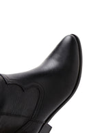 Women's Black Leather Cowboy Boots | Derimod