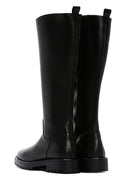 Women's Black Zippered Leather Boots | Derimod