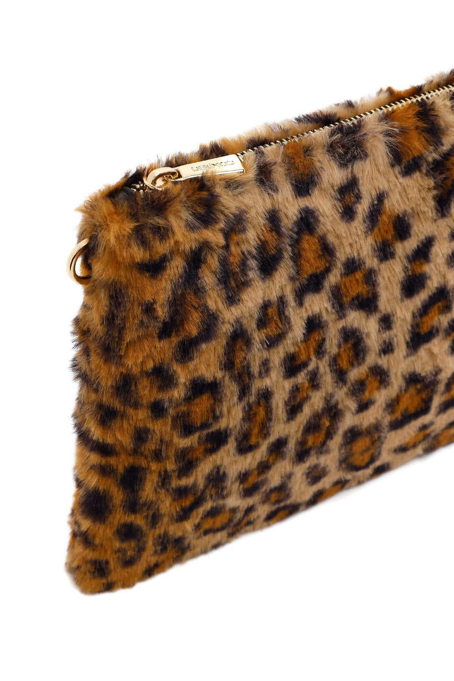 Kadın Leopar Zincir Askılı Peluş Portföy Çanta