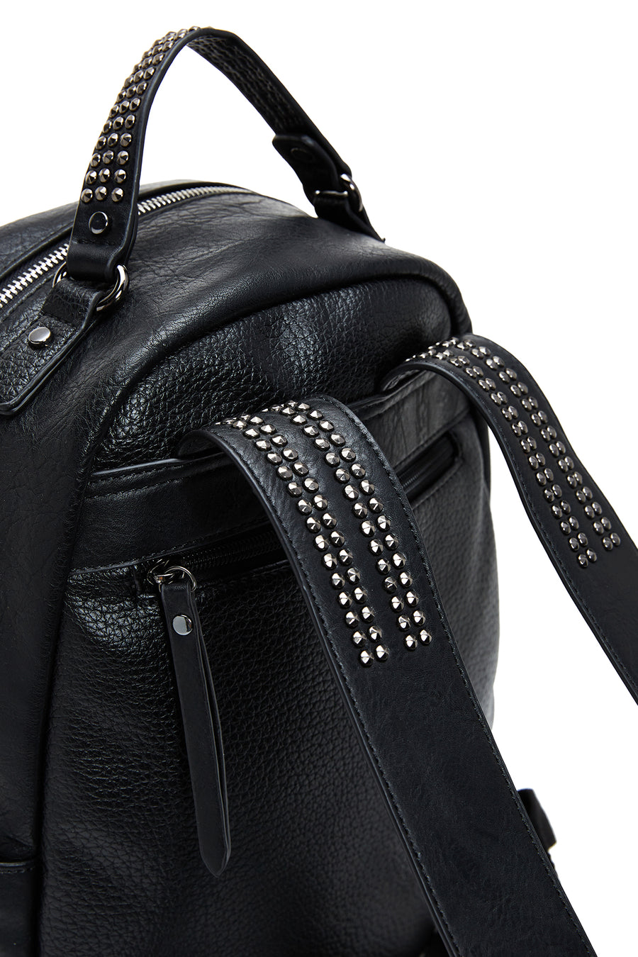 Women's Black Studded Backpack