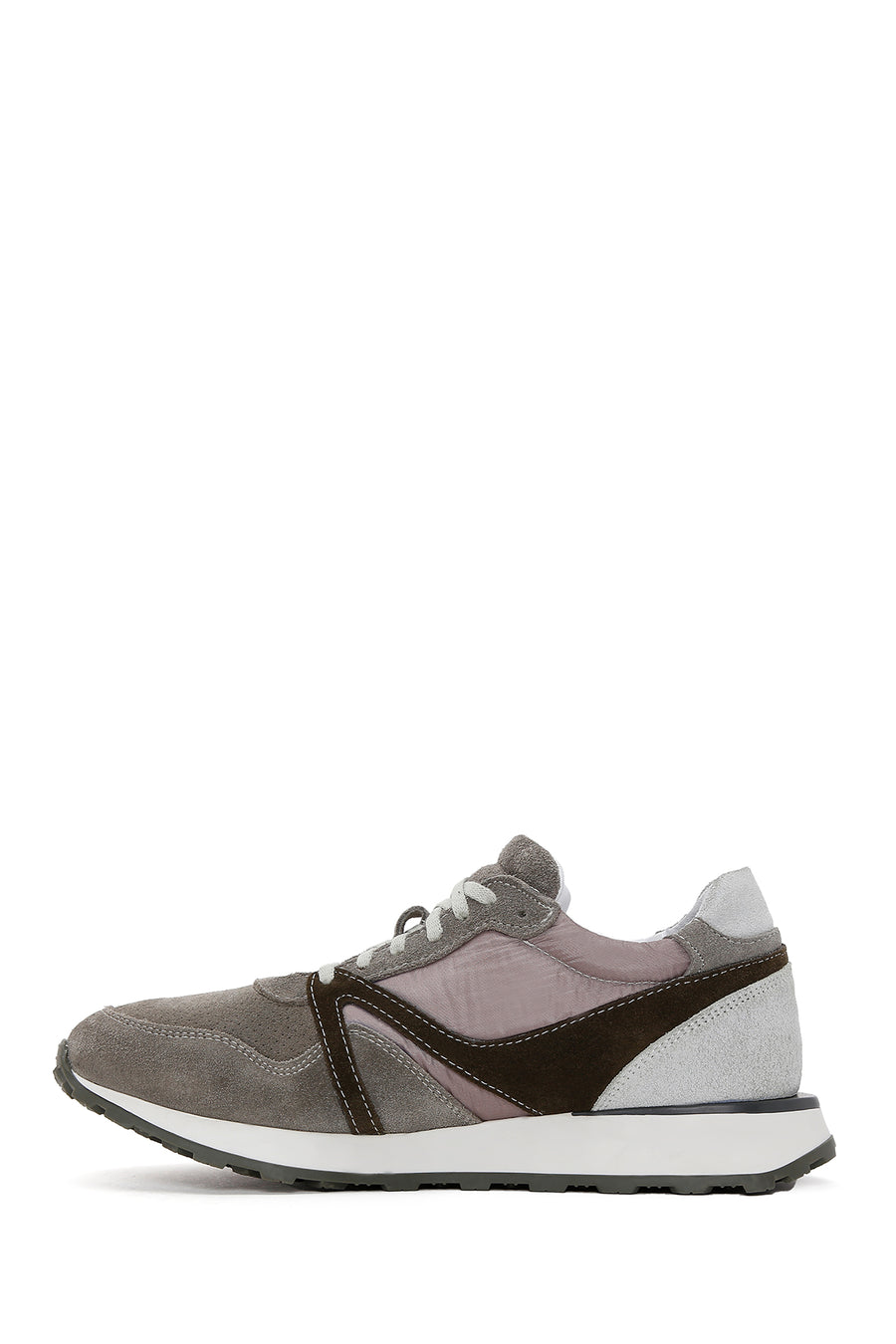 Men's Mink Leather Suede Detailed Sneaker