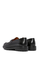 Men's Black Buckle Detailed Leather Casual Loafer | Derimod