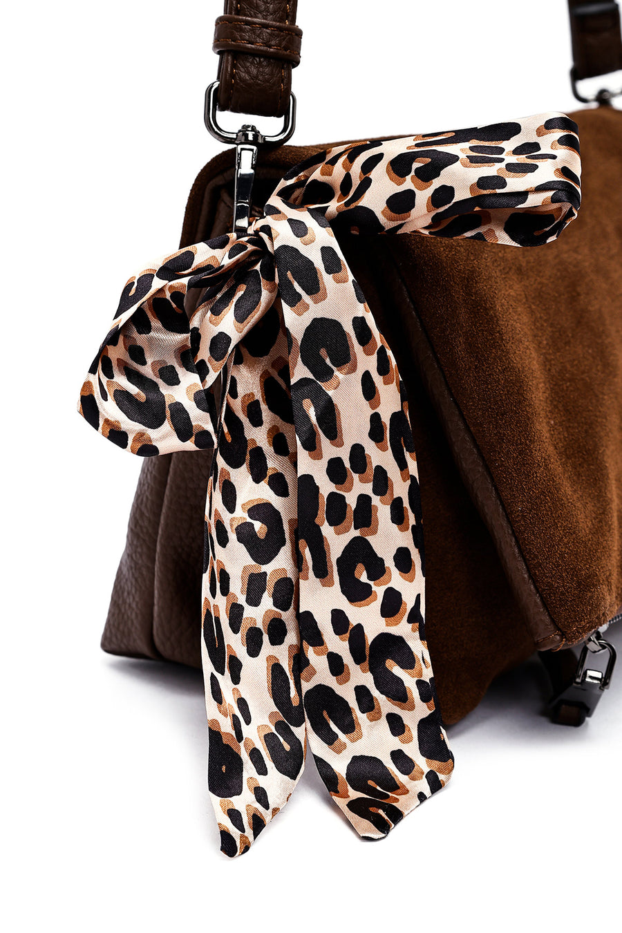 Woman Brown Suede Crossbody Bag