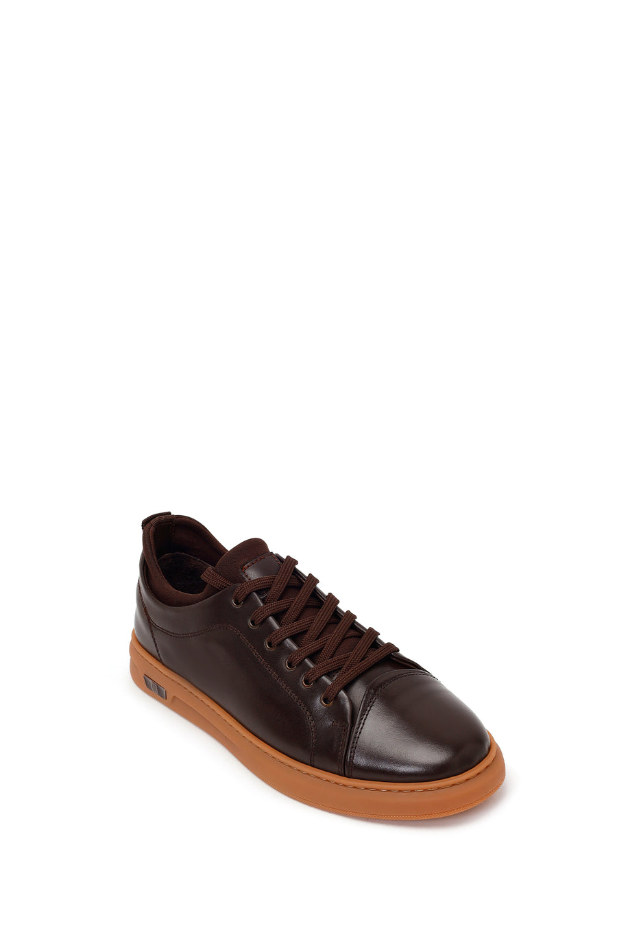 Male Brown Lace-up Leather Sneaker