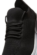 Women's Black Thick Soled Fabric Sneaker | Derimod