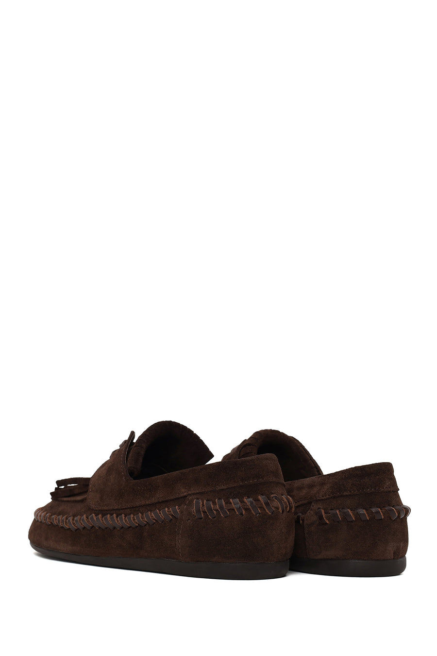Woman Brown Tasselled Suede Loafer