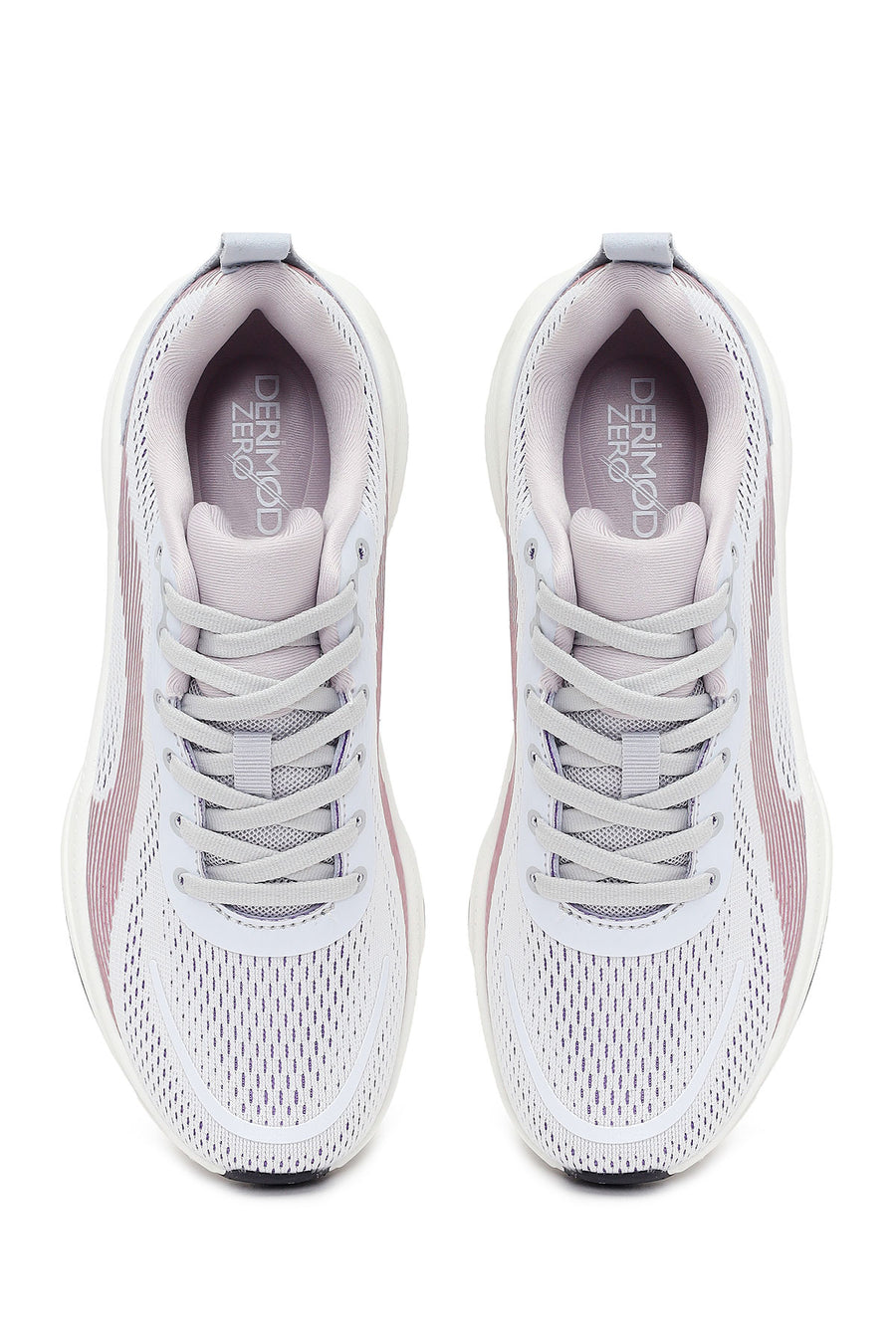Derimod Zero Woman Purple Lace-Up Thick-Soled Fabric Sneakers