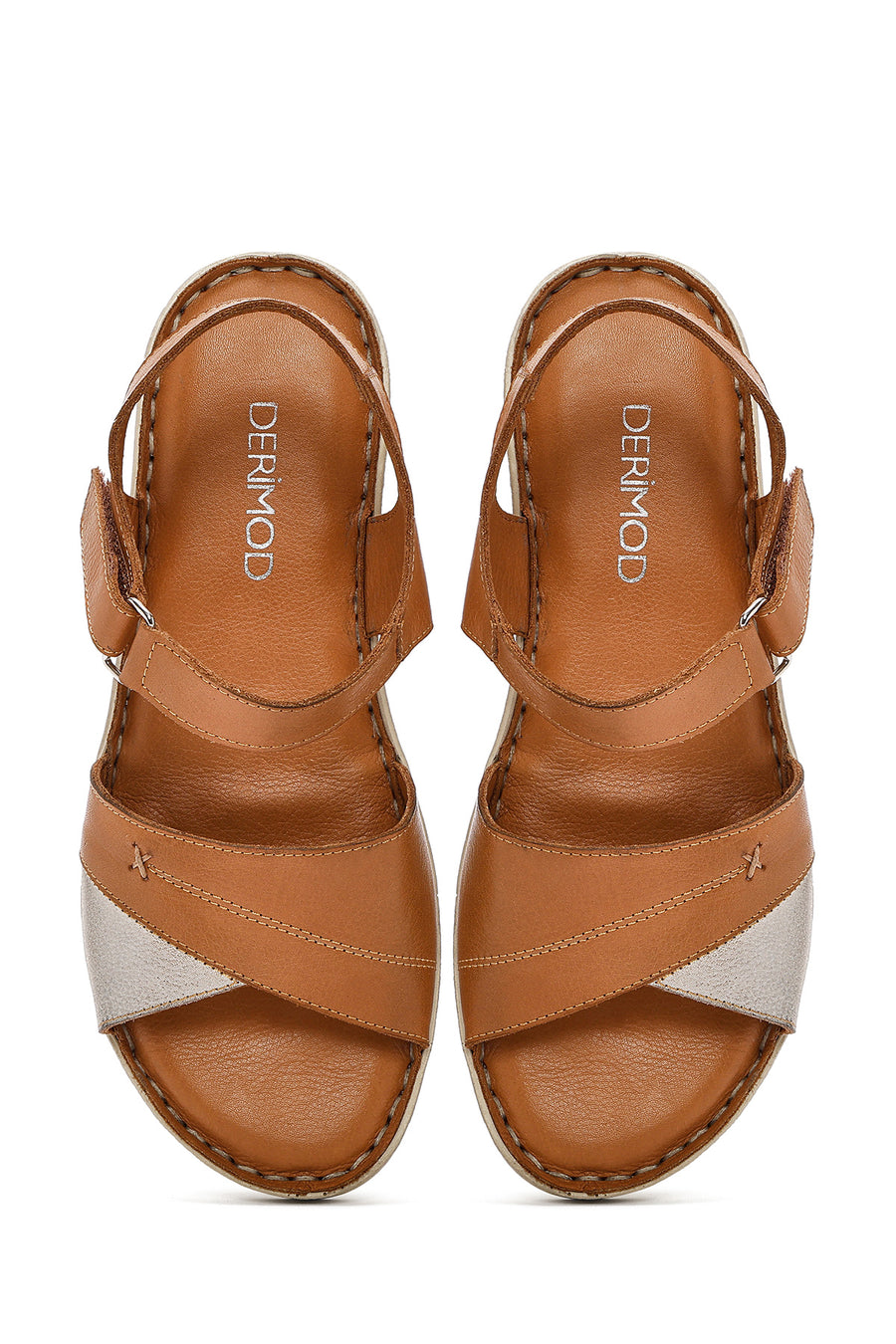 Women's Tan Ankle Strap Comfort Leather Sandals