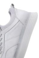 Men's White Leather Thick Soled Sneaker | Derimod