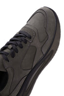 Men's Gray Nubuck Leather Sneaker | Derimod