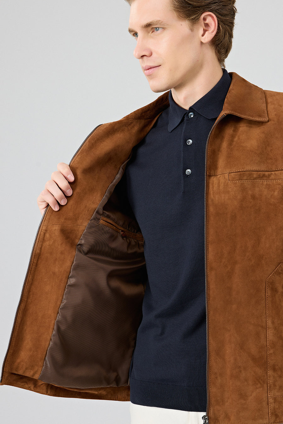 Mark Men's Brown Suede Leather Jacket