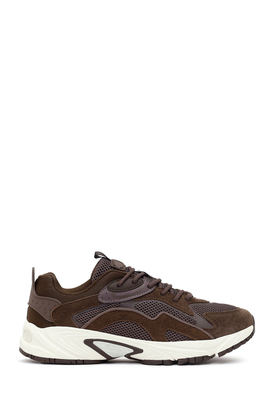 Erkek Kahverengi Bağcıklı Kalın Tabanlı Deri Sneaker WM68007065 | Derimod
