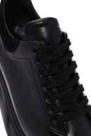 Men's Black Lace-up Thick-Sole Leather Sneaker | Derimod