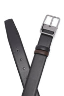 Men's Black Double Sided Leather Belt | Derimod